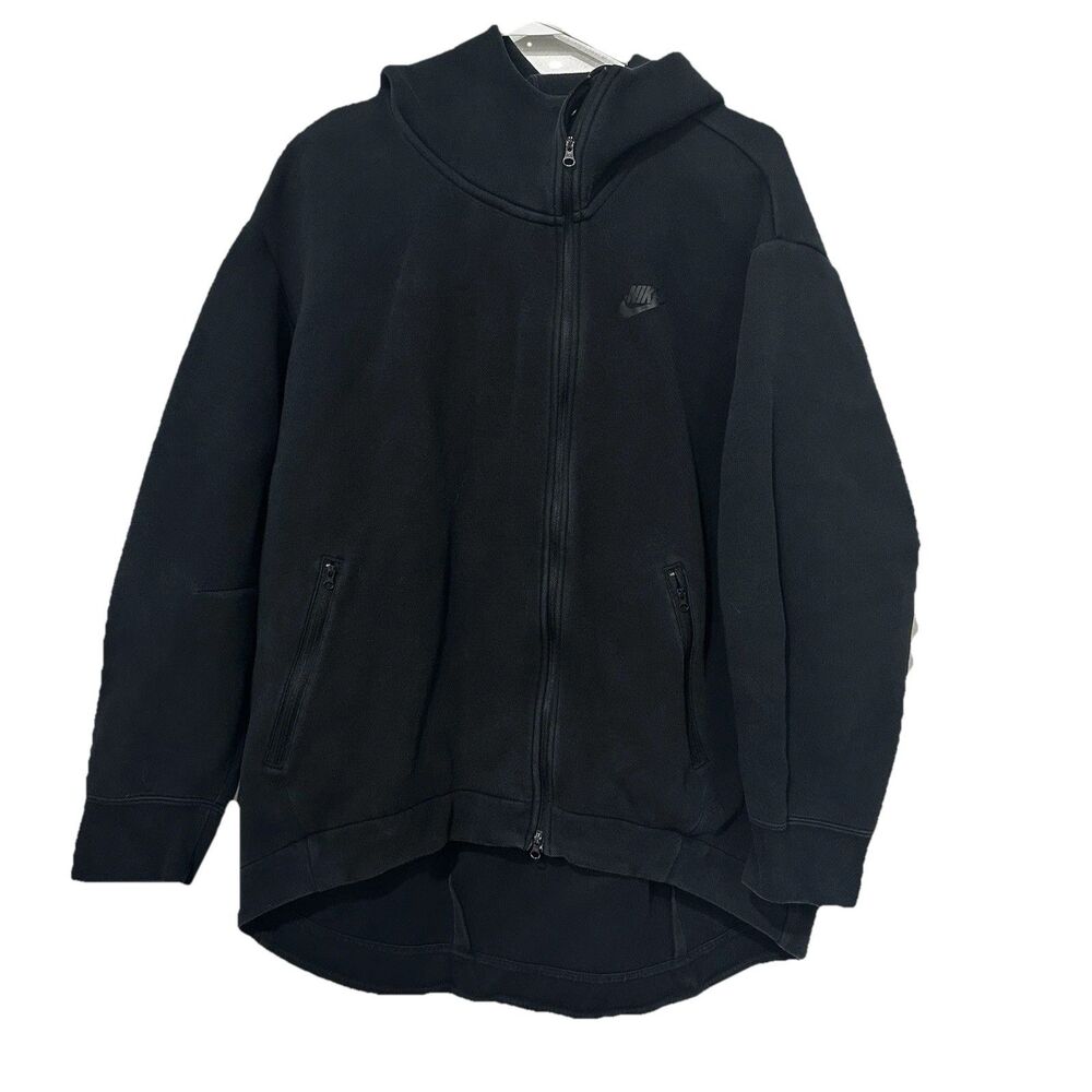 Nike Tech Fleece Windrunner Jacket Large Black Full Zip Hoodie Activewear